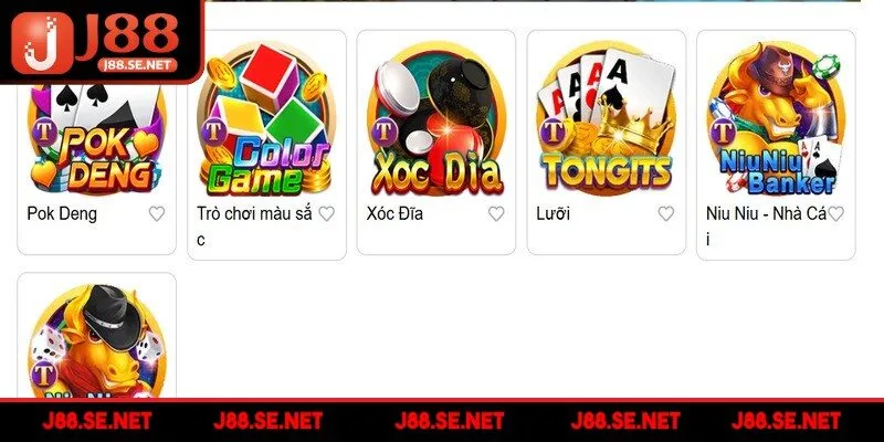 Các trò chơi hấp dẫn tại game bài J88 không nên bỏ qua